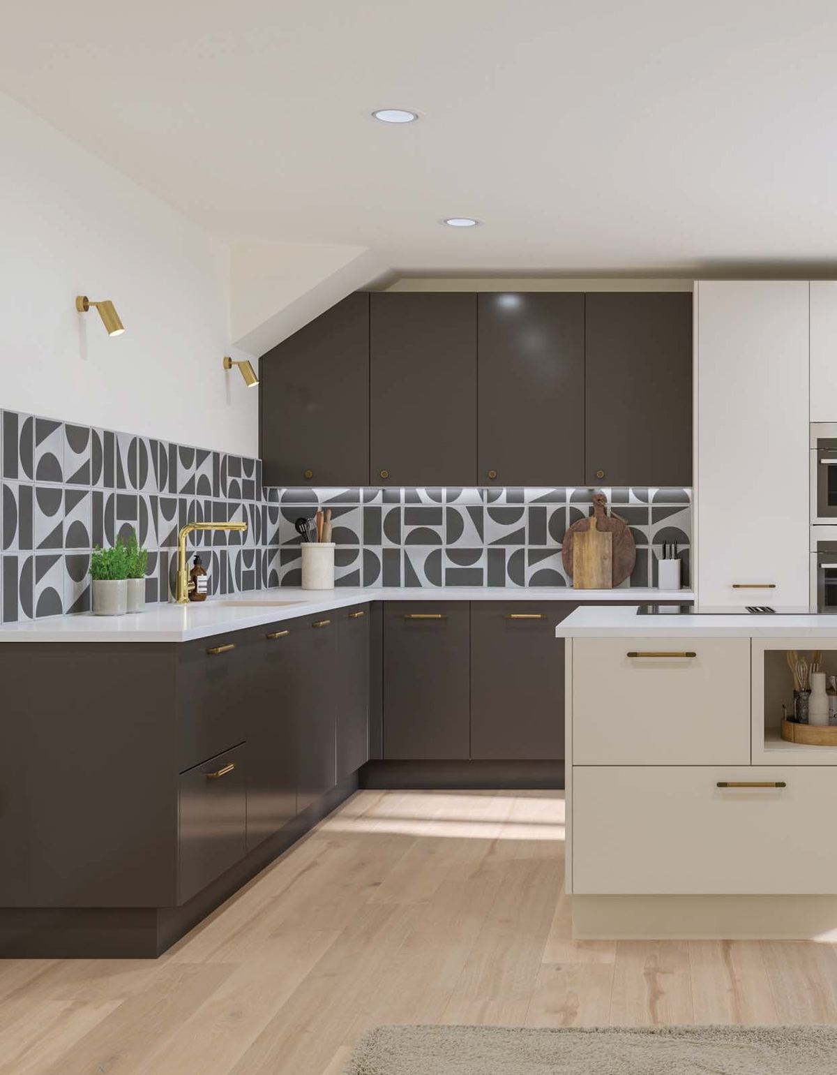 Stanhope Modern kitchen in Dove Grey Matt and Graphite Supermatt