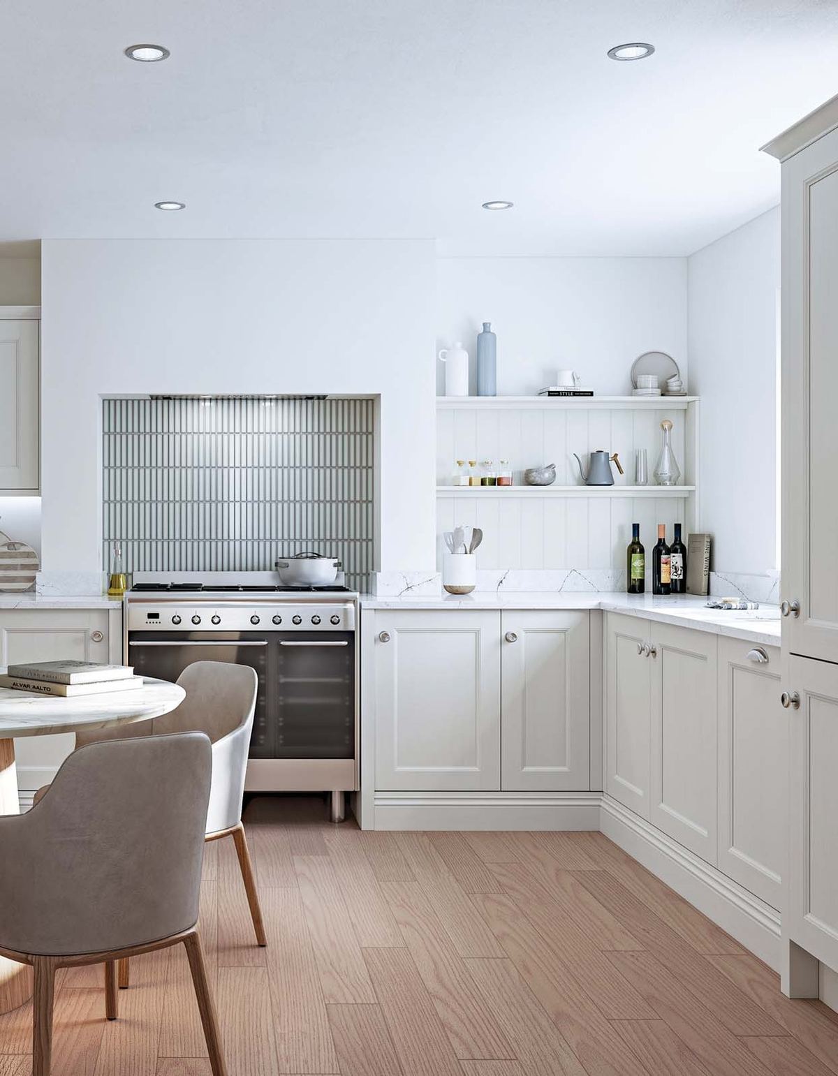 Belsay Beaded kitchen painted Dove Grey