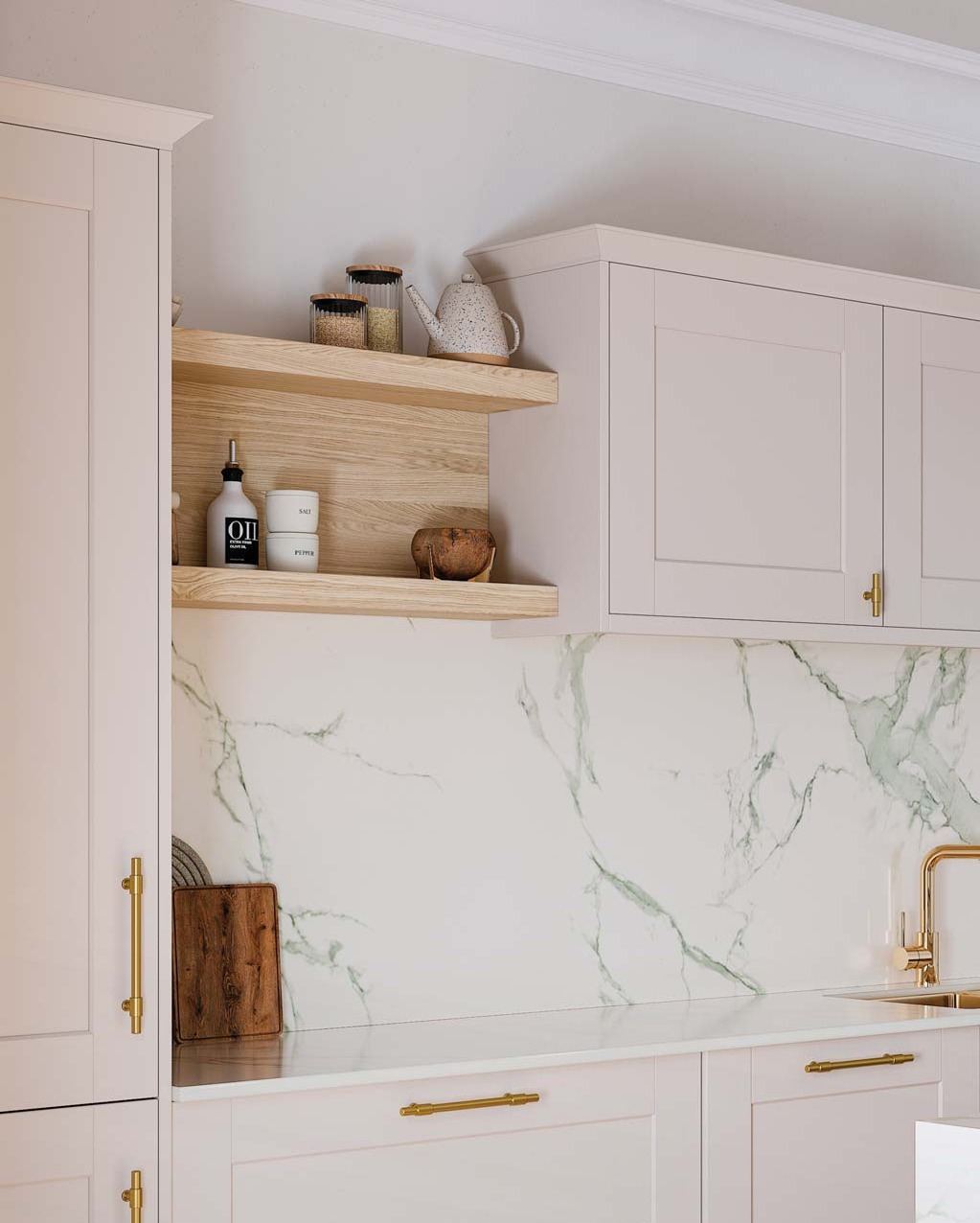 Belsay Smooth kitchen painted Cashmere