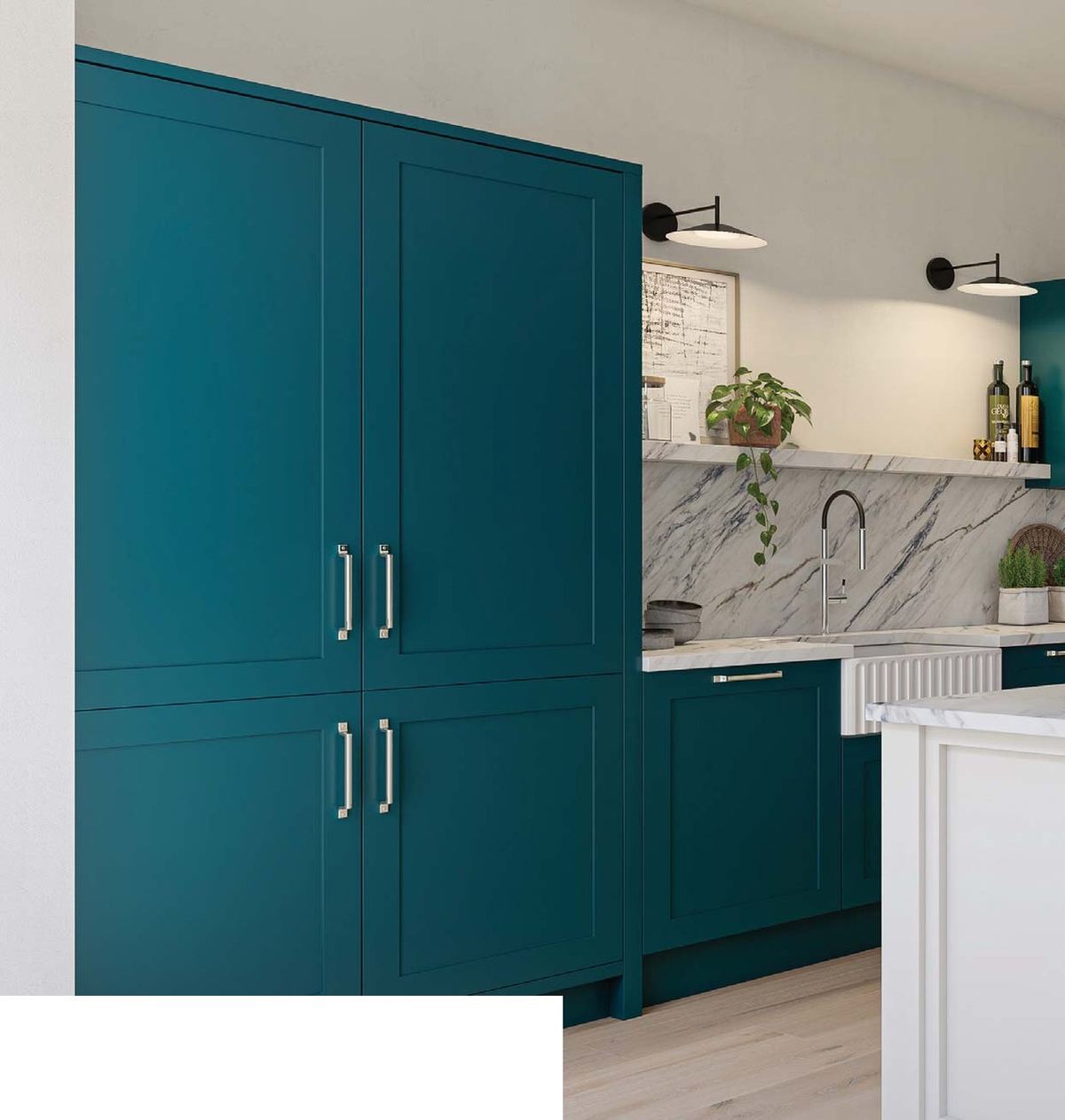 Hunton kitchen in Majestic Teal and Dove Grey