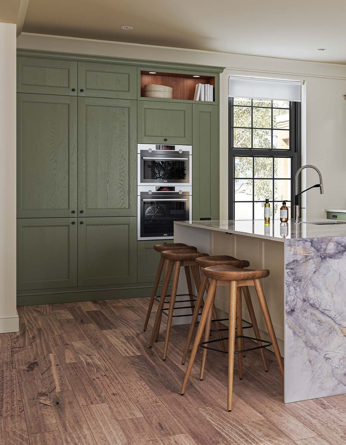 Mornington Beaded kitchen in Regiment with Taupe Grey